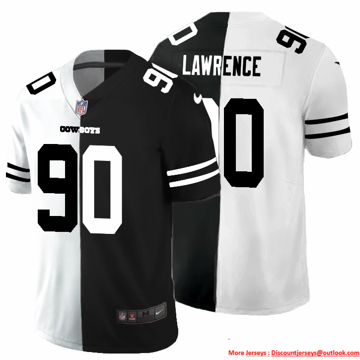 Dallas Cowboys #90 Demarcus Lawrence Men's Black V White Peace Split Nike Vapor Untouchable Limited NFL Jersey
