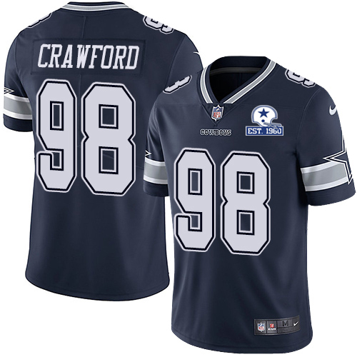 Nike Cowboys #98 Tyrone Crawford Navy Blue Team Color Men's Stitched With Established In 1960 Patch NFL Vapor Untouchable Limited Jersey Nike Cowboys #98 Tyrone Crawford Navy Blue Team Color Men's Stitched With Established In 1960 Patch NFL Vapor Untouchable Limited Jersey