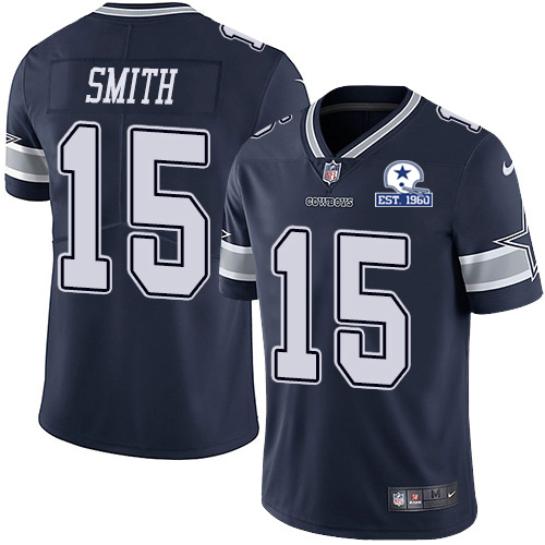 Nike Cowboys #15 Devin Smith Navy Blue Team Color Men's Stitched With Established In 1960 Patch NFL Vapor Untouchable Limited Jersey Nike Cowboys #15 Devin Smith Navy Blue Team Color Men's Stitched With Established In 1960 Patch NFL Vapor Untouchable Limited Jersey