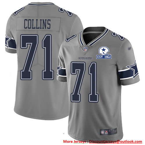 Nike Cowboys #71 La'el Collins Gray Men's Stitched With Established In 1960 Patch NFL Limited Inverted Legend Jersey