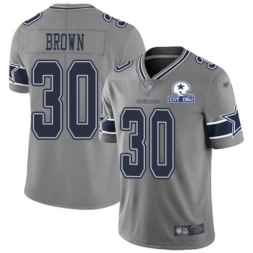 Nike Cowboys #30 Anthony Brown Gray Men's Stitched With Established In 1960 Patch NFL Limited Inverted Legend Jersey Nike Cowboys #30 Anthony Brown Gray Men's Stitched With Established In 1960 Patch NFL Limited Inverted Legend Jersey