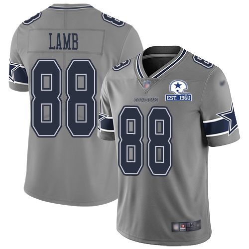 Nike Cowboys #88 CeeDee Lamb Gray Men's Stitched With Established In 1960 Patch NFL Limited Inverted Legend Jersey Nike Cowboys #88 CeeDee Lamb Gray Men's Stitched With Established In 1960 Patch NFL Limited Inverted Legend Jersey