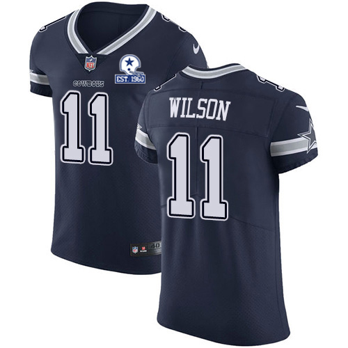 Nike Cowboys #11 Cedrick Wilson Navy Blue Team Color Men's Stitched With Established In 1960 Patch NFL Vapor Untouchable Elite Jersey Nike Cowboys #11 Cedrick Wilson Navy Blue Team Color Men's Stitched With Established In 1960 Patch NFL Vapor Untouchable Elite Jersey