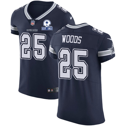 Nike Cowboys #25 Xavier Woods Navy Blue Team Color Men's Stitched With Established In 1960 Patch NFL Vapor Untouchable Elite Jersey Nike Cowboys #25 Xavier Woods Navy Blue Team Color Men's Stitched With Established In 1960 Patch NFL Vapor Untouchable Elite Jersey