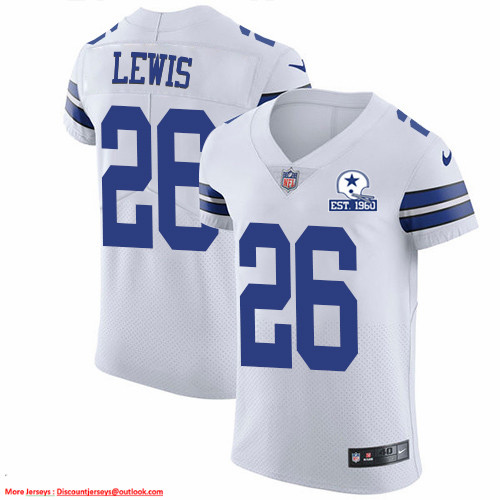 Nike Cowboys #26 Jourdan Lewis White Men's Stitched With Established In 1960 Patch NFL New Elite Jersey