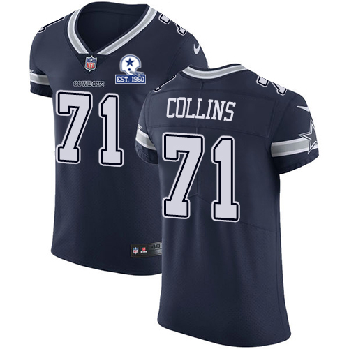 Nike Cowboys #71 La'el Collins Navy Blue Team Color Men's Stitched With Established In 1960 Patch NFL Vapor Untouchable Elite Jersey