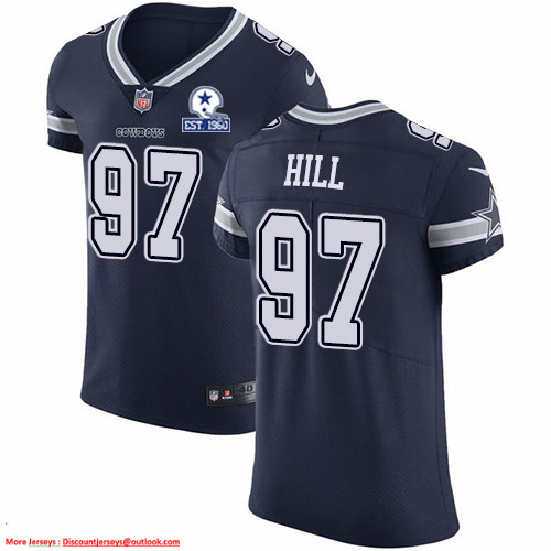 Nike Cowboys #97 Trysten Hill Navy Blue Team Color Men's Stitched With Established In 1960 Patch NFL Vapor Untouchable Elite Jersey Nike Cowboys #97 Trysten Hill Navy Blue Team Color Men's Stitched With Established In 1960 Patch NFL Vapor Untouchable Elite Jersey