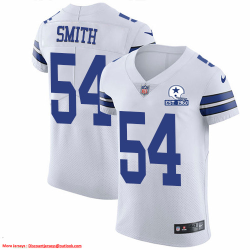 Nike Cowboys #54 Jaylon Smith White Men's Stitched With Established In 1960 Patch NFL New Elite Jersey