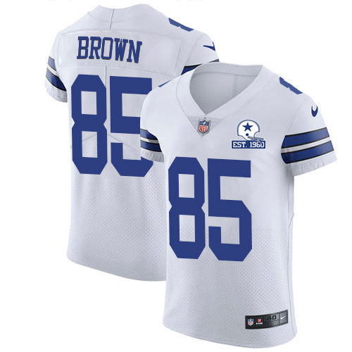 Nike Cowboys #85 Noah Brown White Men's Stitched With Established In 1960 Patch NFL New Elite Jersey Nike Cowboys #85 Noah Brown White Men's Stitched With Established In 1960 Patch NFL New Elite Jersey