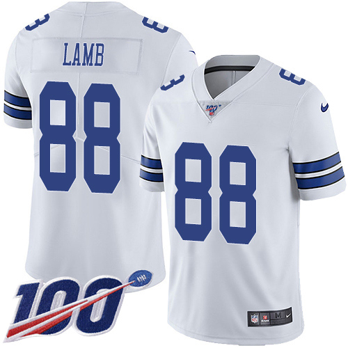 Nike Cowboys #88 CeeDee Lamb White Men's Stitched NFL 100th Season Vapor Untouchable Limited Jersey Nike Cowboys #88 CeeDee Lamb White Men's Stitched NFL 100th Season Vapor Untouchable Limited Jersey