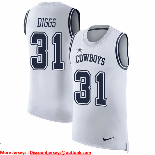 Nike Cowboys #31 Trevon Diggs White Men's Stitched NFL Limited Rush Tank Top Jersey