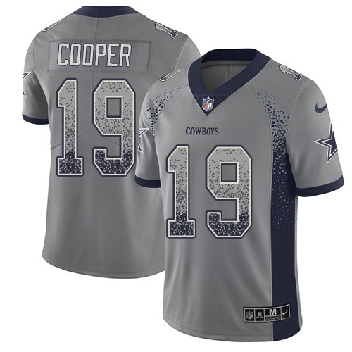 Nike Cowboys #19 Amari Cooper Gray Men's Stitched NFL Limited Rush Drift Fashion Jersey Nike Cowboys #19 Amari Cooper Gray Men's Stitched NFL Limited Rush Drift Fashion Jersey