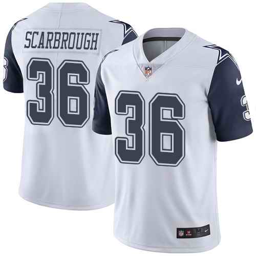 Nike Cowboys 36 Bo Scarbrough White Color Rush Limited Jersey Nike Cowboys 36 Bo Scarbrough White Color Rush Limited Jersey