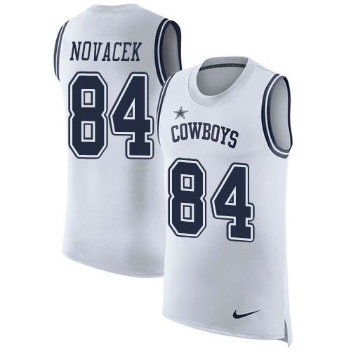 Nike Cowboys #84 Jay Novacek White Men's Stitched NFL Limited Rush Tank Top Jersey