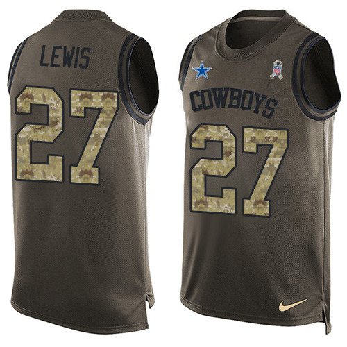 Nike Cowboys #27 Jourdan Lewis Green Men's Salute to Service Tank Top NFL Limited Jersey