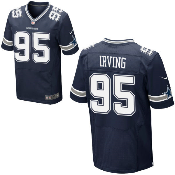 Nike Cowboys #95 David Irving Home Navy Men's Stitched Elite Jersey