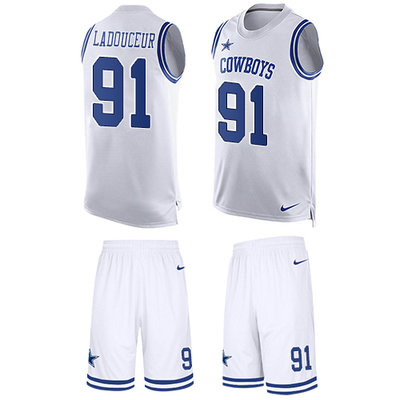 Nike Cowboys #91 L. P. Ladouceur White Men's Stitched NFL Limited Tank Top Suit Jersey