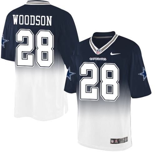 Nike Cowboys #28 Darren Woodson Navy Blue White Men's Stitched NFL Elite Fadeaway Fashion Jersey Nike Cowboys #28 Darren Woodson Navy Blue White Men's Stitched NFL Elite Fadeaway Fashion Jersey