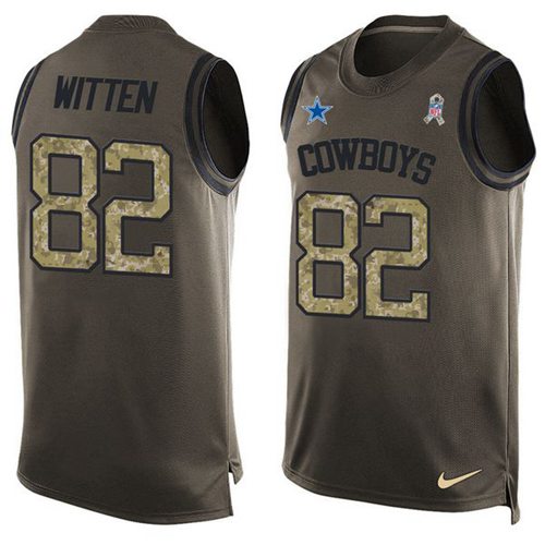 Nike Cowboys #82 Jason Witten Green Men's Stitched NFL Limited Salute To Service Tank Top Jersey Nike Cowboys #82 Jason Witten Green Men's Stitched NFL Limited Salute To Service Tank Top Jersey