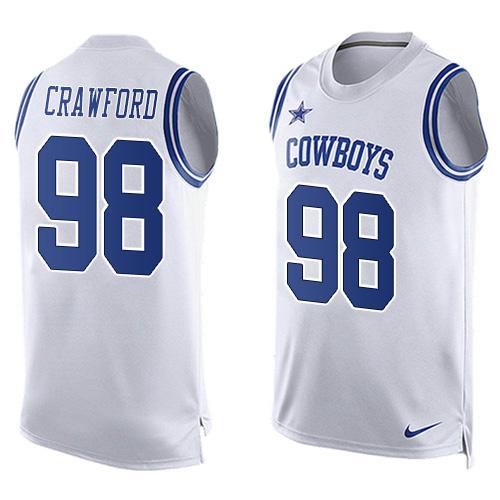 Nike Cowboys #98 Tyrone Crawford White Men's Stitched NFL Limited Tank Top Jersey Nike Cowboys #98 Tyrone Crawford White Men's Stitched NFL Limited Tank Top Jersey