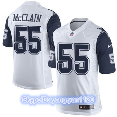 Nike Cowboys #55 Rolando McClain White Men's Stitched NFL Limited Rush Jersey
