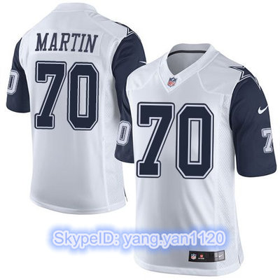 Nike Cowboys #70 Zack Martin White Men's Stitched NFL Limited Rush Jersey