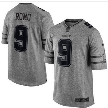 Nike Dallas Cowboys #9 Tony Romo Gray Men's Stitched NFL Limited Gridiron Gray Jersey