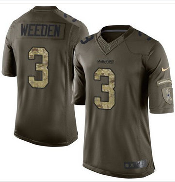 Nike Dallas Cowboys #3 Brandon Weeden Green Men's Stitched NFL Limited Jersey
