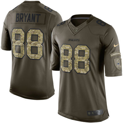 Men's Dallas Cowboys 88 Dez Bryant Nike Green Salute To Service Limited Jersey
