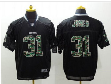 Nike Dallas Cowboys #31 Byron Jones Black Men's Stitched NFL Elite Camo Fashion Jersey