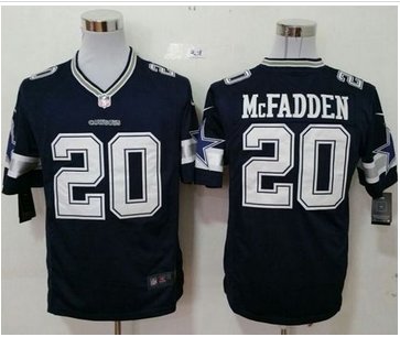 New Dallas Cowboys #20 Darren McFadden Navy Blue Team Color Men's Stitched NFL Game jersey