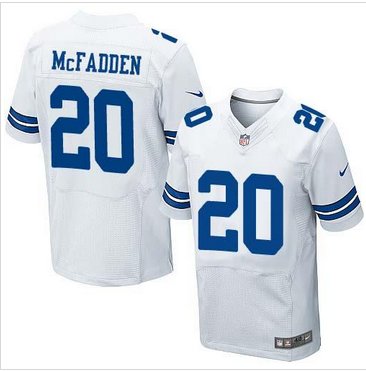 New Dallas Cowboys #20 Darren McFadden White Men's Stitched NFL Elite Jersey