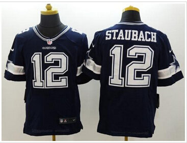 NEW Dallas Cowboys #12 Roger Staubach Navy Blue Team Color NFL Elite Jersey
