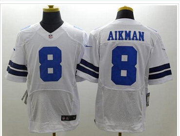 NEW Dallas Cowboys #8 Troy Aikman White NFL Elite Jersey