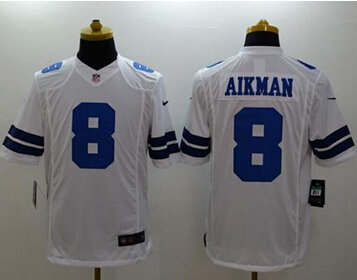 NEW Dallas Cowboys #8 Troy Aikman White NFL Limited Jersey