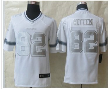 NEW Dallas Cowboys #82 Jason Witten White NFL Limited Platinum Jersey