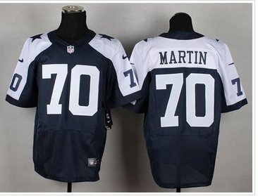 NEW Dallas Cowboys #70 Zack Martin Navy Blue Thanksgiving Throwback NFL Elite Jersey