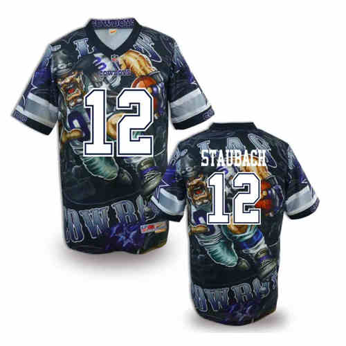 New Dallas Cowboys 12 Roger Staubach Team Color Elite Fanatical Version Jerseys
