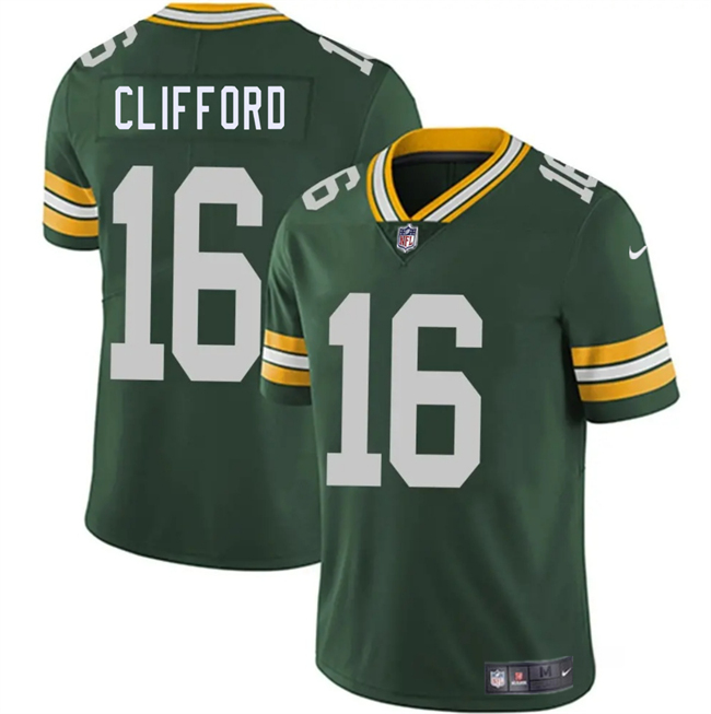 Men's Green Bay Packers #16 Sean Clifford Green 2025 Vapor Untouchable Limited Stitched Jersey Men's Green Bay Packers #16 Sean Clifford Green 2025 Vapor Untouchable Limited Stitched Jersey