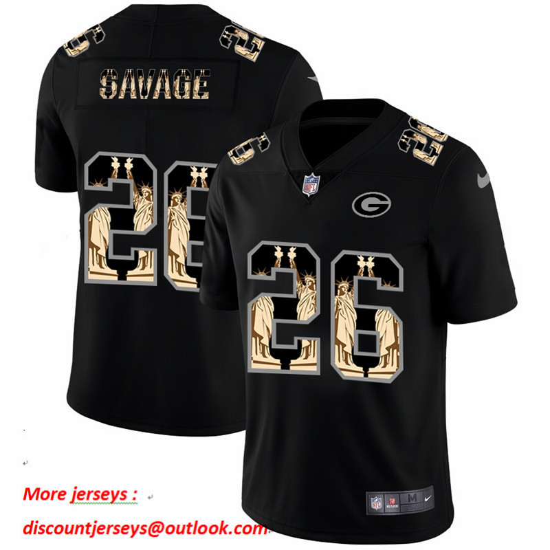 Nike Packers 26 Darnell Savage Jr. Black Statue Of Liberty Limited Jersey