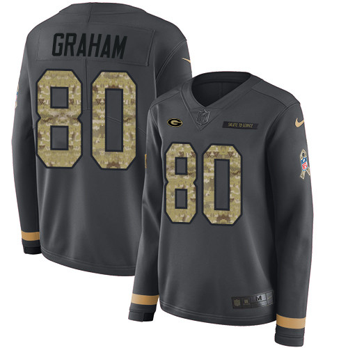 Nike Packers #80 Jimmy Graham Anthracite Salute to Service