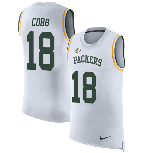 Nike Packers #18 Randall Cobb White Men's Stitched NFL Limited Rush Tank Top Jersey Nike Packers #18 Randall Cobb White Men's Stitched NFL Limited Rush Tank Top Jersey