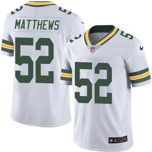 Nike Packers #52 Clay Matthews White Men's Stitched NFL Vapor Untouchable Limited Jersey Nike Packers #52 Clay Matthews White Men's Stitched NFL Vapor Untouchable Limited Jersey