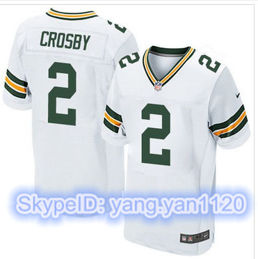 Nike Green Bay Packers #2 Mason Crosby White Men's Stitched NFL Elite Jersey