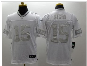 New Green Bay Packers #15 Bart Starr White Men's Stitched NFL Limited Platinum Jersey