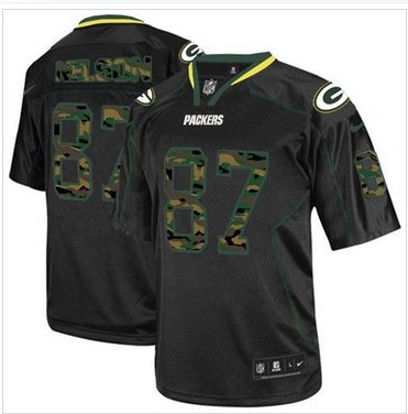 NEW Green Bay Packers #87 Jordy Nelson Black NFL Elite Camo Fashion Jersey