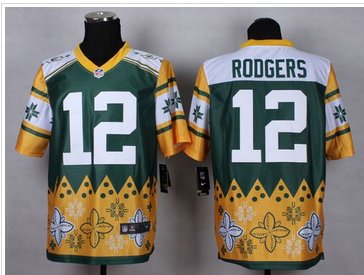 NEW Green Bay Packers #12 Aaron Rodgers Green NFL Elite Noble Fashion Jersey