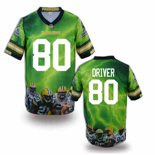 New Green Bay Packers #80 Driver Team Color Elite Fanatical Version Jerseys