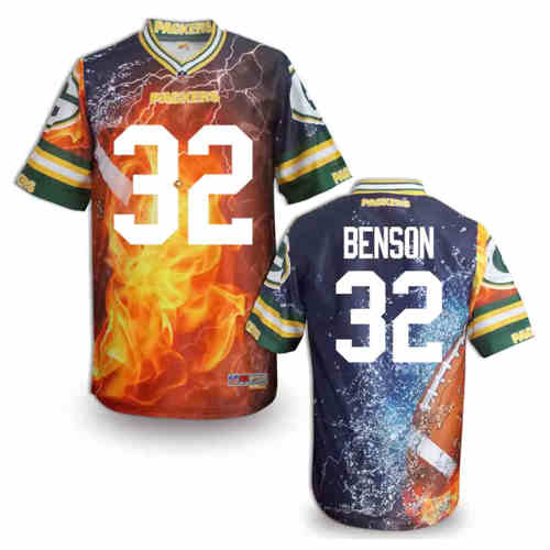 New Green Bay Packers 32# Benson Team Color NFL Elite Fanatical Version Jerseys