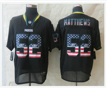 New Green Bay Packers #52 Clay Matthews USA Flag Fashion Black Elite Jerseys New Green Bay Packers #52 Clay Matthews USA Flag Fashion Black Elite Jerseys